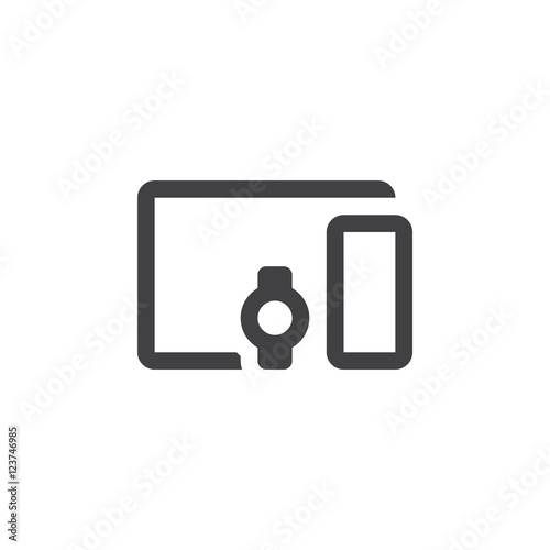 mobile devices line icon, outline vector logo illustration, linear pictogram isolated on white