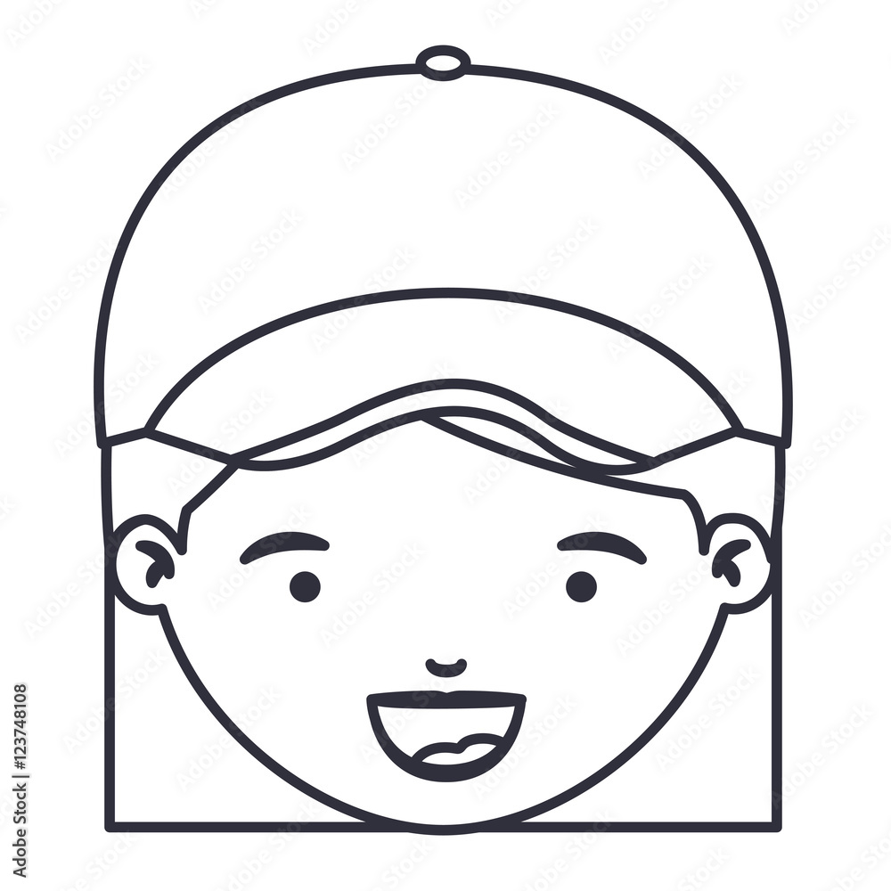 Girl cartoon face with hat icon. Kid child little and people theme. Isolated design. Vector illustration Girl cartoon face with hat icon. Kid child little and people theme. Isolated design. Vector illustration