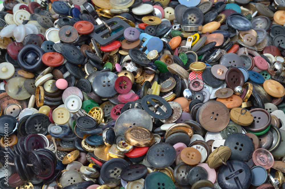 Texture of the old buttons of different forms and colors Texture of the old buttons of different forms and colors