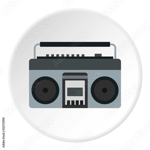 Retro tape recorder icon. Flat illustration of tape recorder vector icon for web design