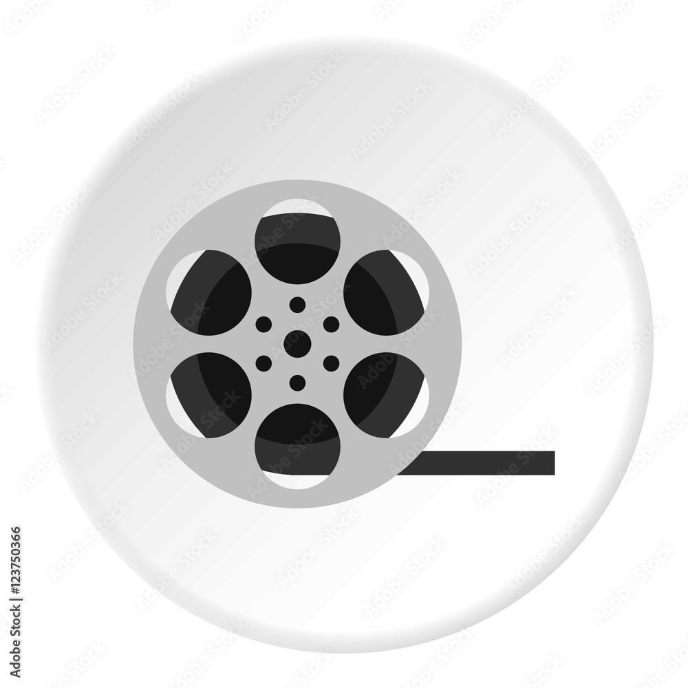 Film reel icon. Flat illustration of film reel vector icon for web design