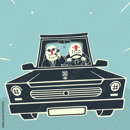 Snowmen Cartoon Vector Illustration