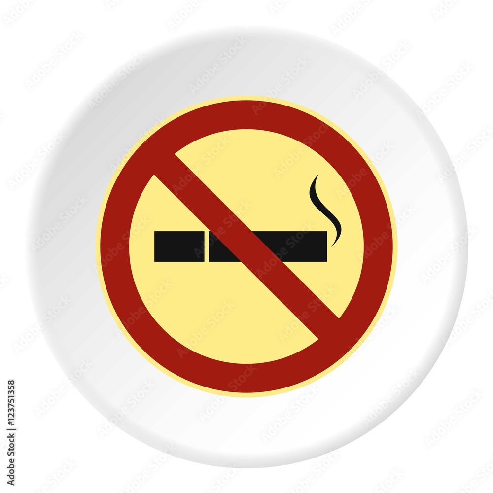 Smoking is prohibited icon. Flat illustration of smoking is prohibited vector icon for web Smoking is prohibited icon. Flat illustration of smoking is prohibited vector icon for web
