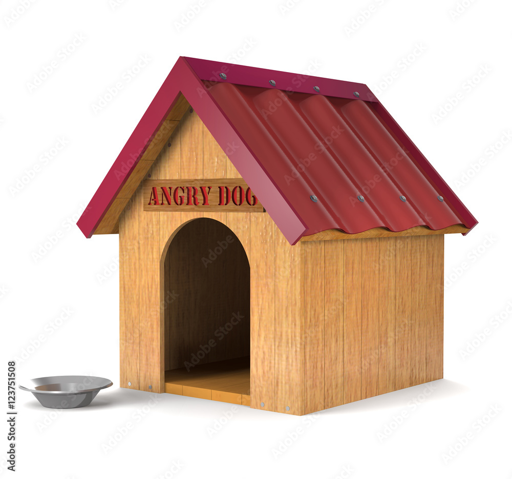 Wooden doghouse (3d illustration). Wooden doghouse (3d illustration).
