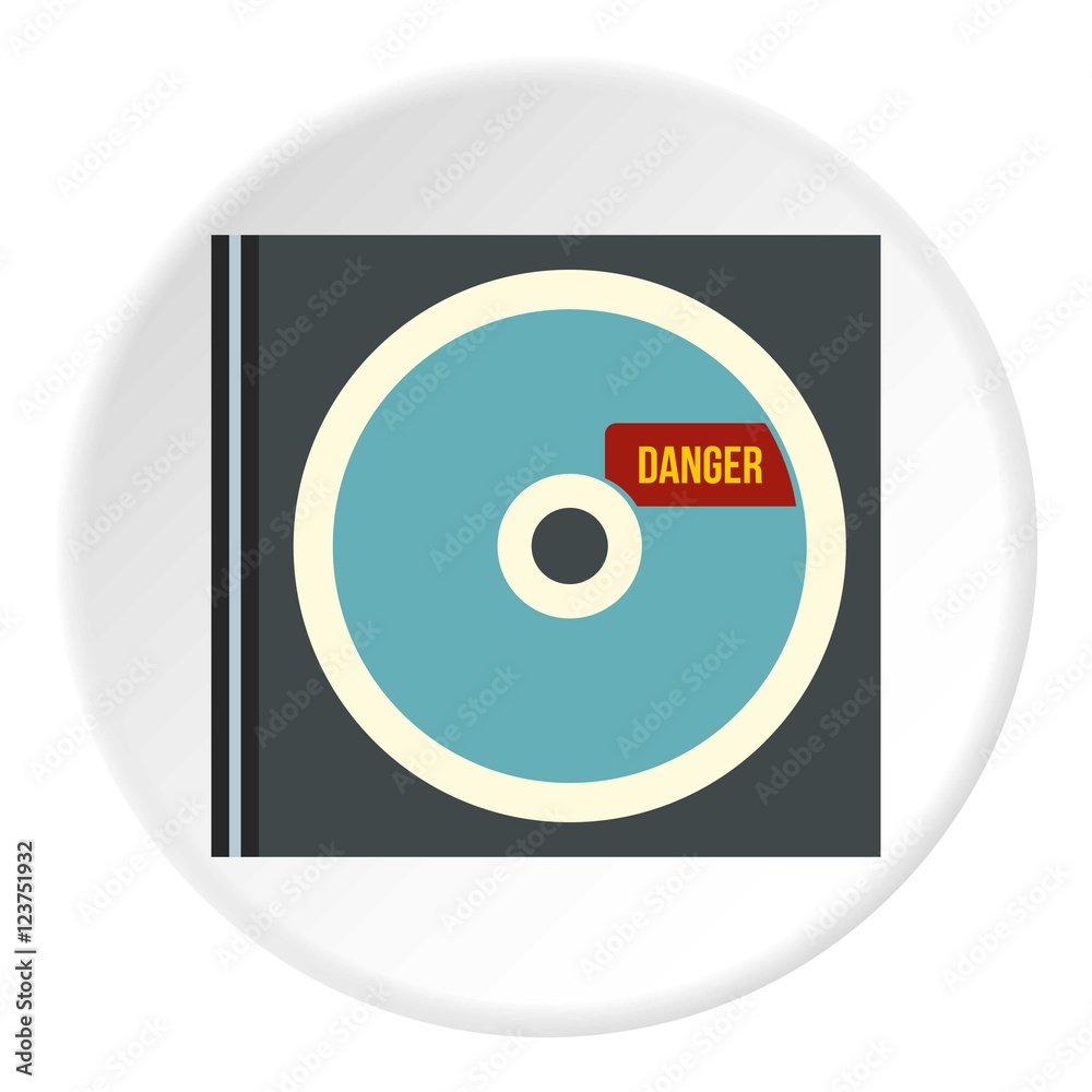 Disk with virus icon. Flat illustration of disk with virus vector icon for web Disk with virus icon. Flat illustration of disk with virus vector icon for web