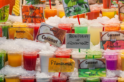 Photography Boqueria Market in Barcelona, Spain