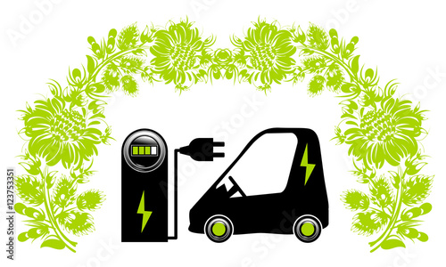 electromobile electric ecology flower green life car electrocar