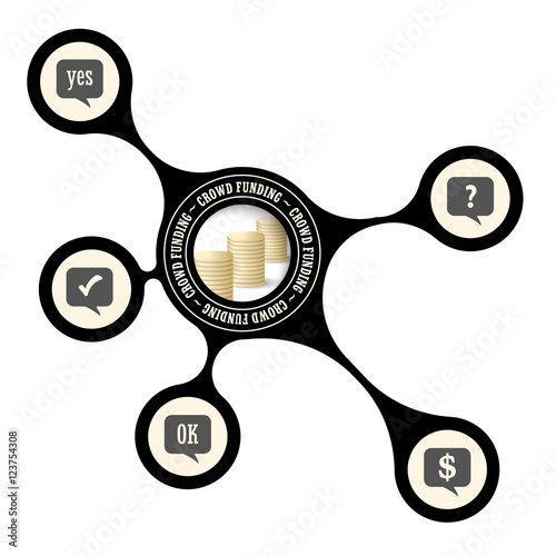 Vector object with theme of crowd funding