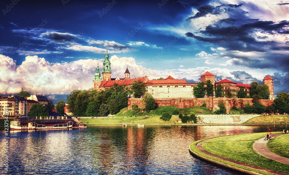 Castel Wawel in Cracow / Krakow , in Poland , Europe