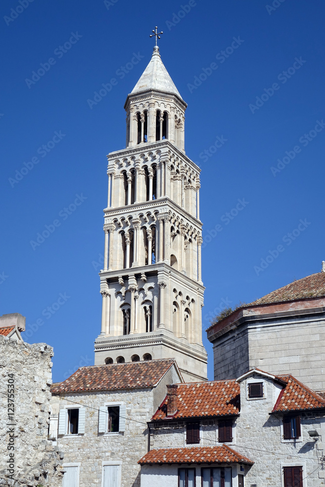 The cathedral Bell tower of Split in Croatia