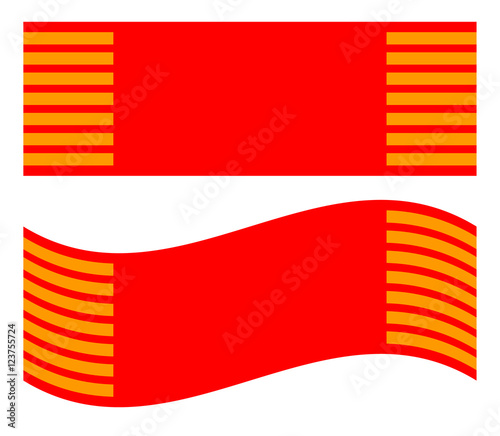 Simple scarf, carpet symbol resting and waving version