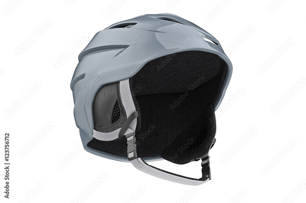 Fototapeta premium Snowboard helmet gray winter sport accessory. 3D graphic