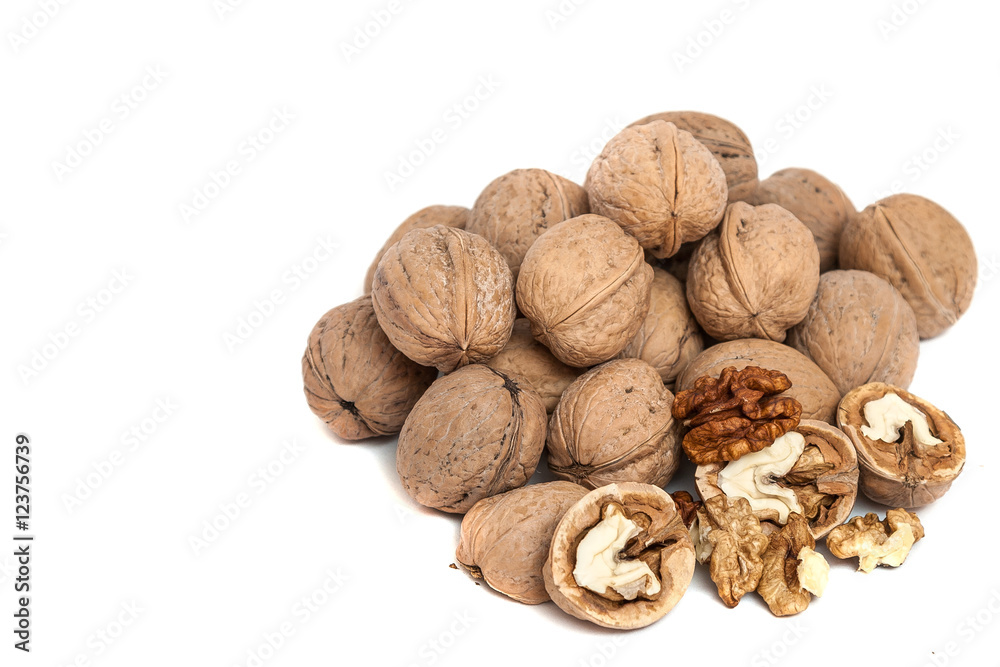 Group of walnuts Isolated on White Background Group of walnuts Isolated on White Background