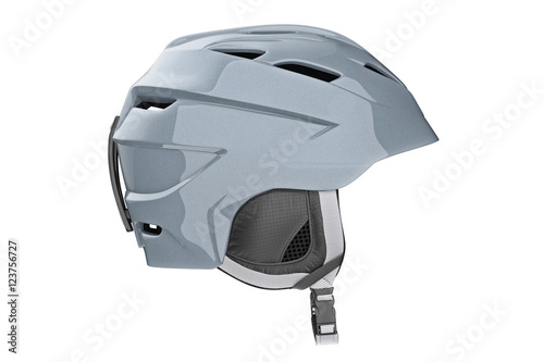 Helmet ski winter headwear, side view. 3D graphic