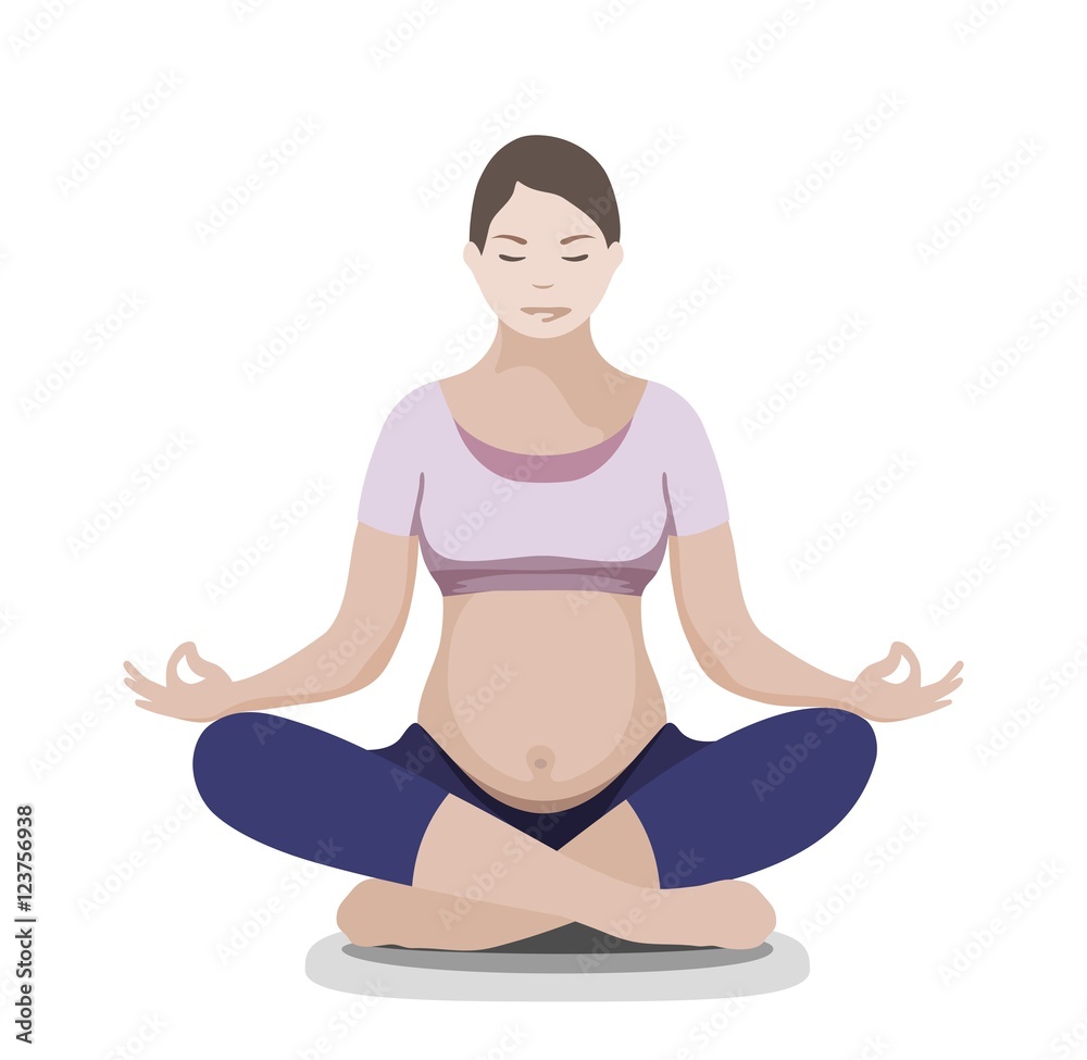 Pregnant woman in yoga pose