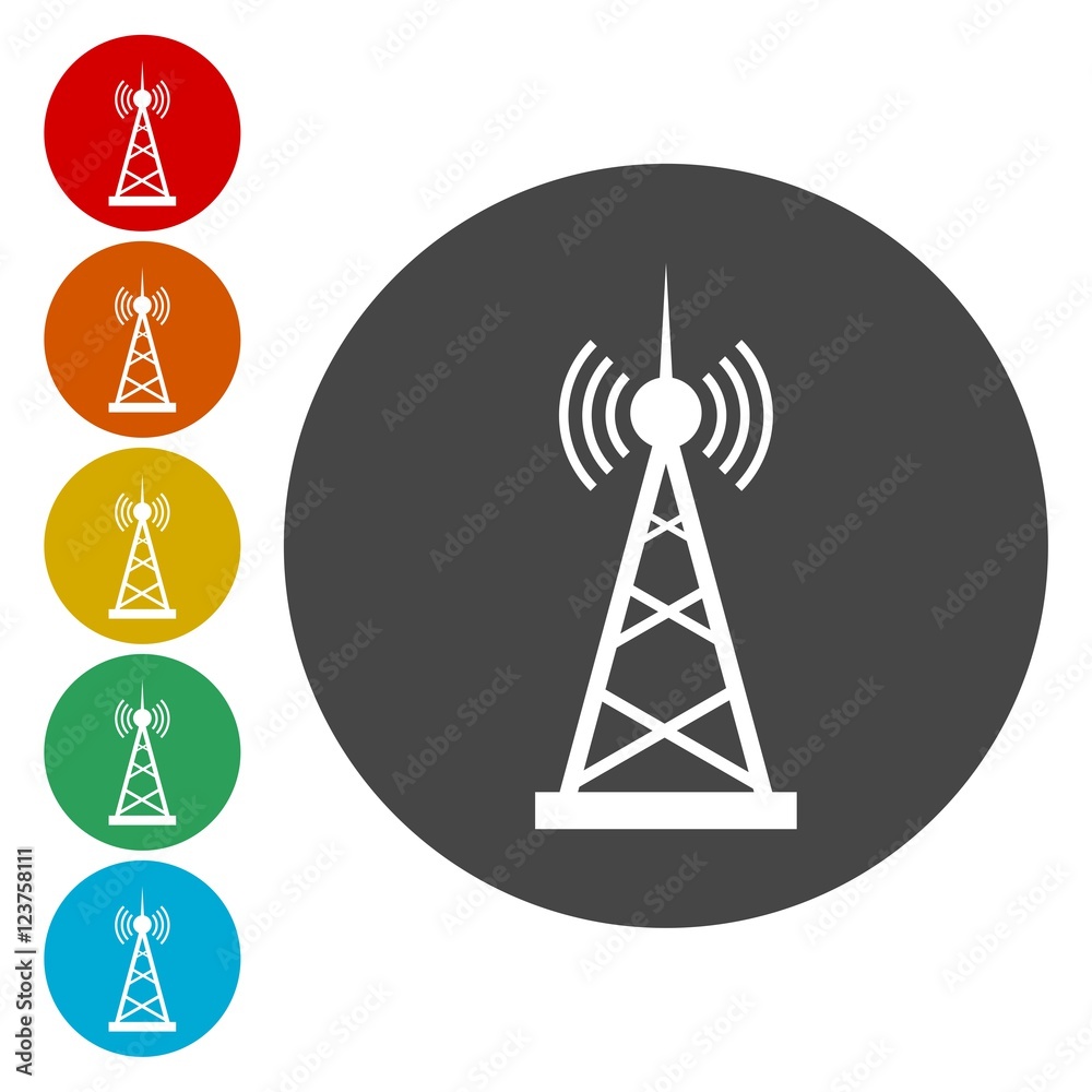 Vector design of radio tower broadcast icon Vector design of radio tower broadcast icon