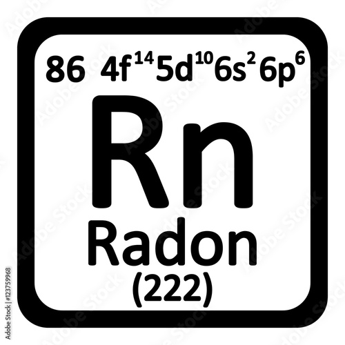 Periodic table element radon icon.