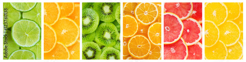 Collage of different fruit varieties