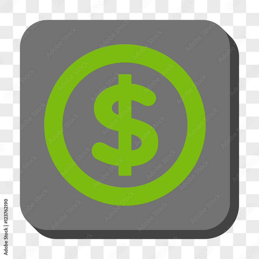 Finance interface toolbar icon. Vector pictograph style is a flat symbol centered in a rounded square button, light green and gray colors, chess transparent background. Finance interface toolbar icon. Vector pictograph style is a flat symbol centered in a rounded square button, light green and gray colors, chess transparent background.
