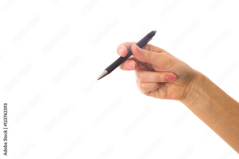 Woman's hand holding a pen Woman's hand holding a pen