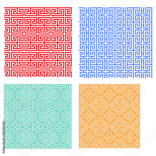 Seamless modern geometric pattern in Chinese style
