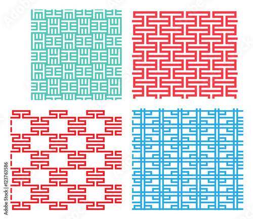 Seamless tracery pattern in modern Korean style