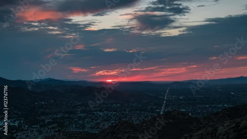 Simi Valley, California Day To Night Sunset Timelapse photo