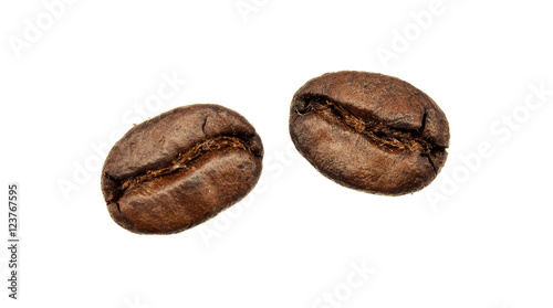 arabica coffee beans  roasted coffee beans isolated in white bac