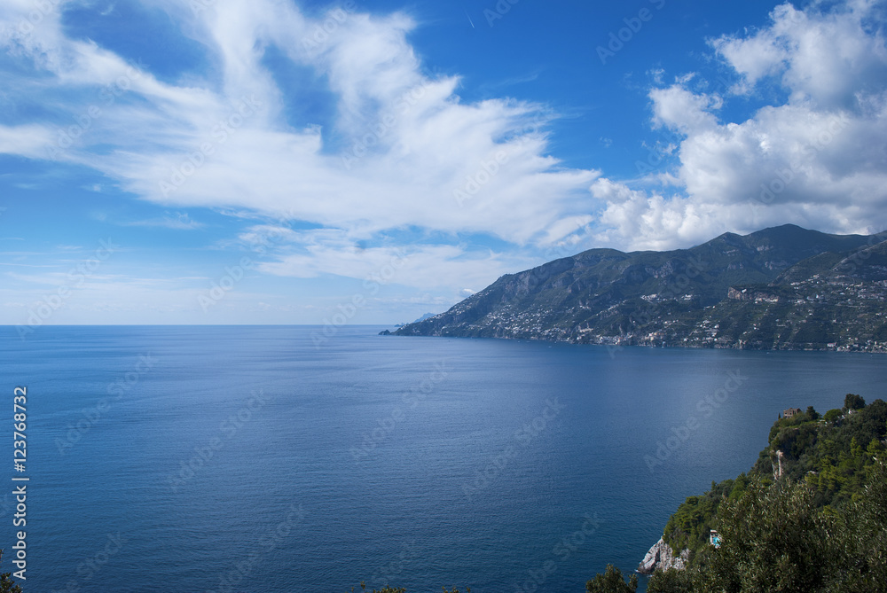 Particular landscape Amalfi peninsula view from south