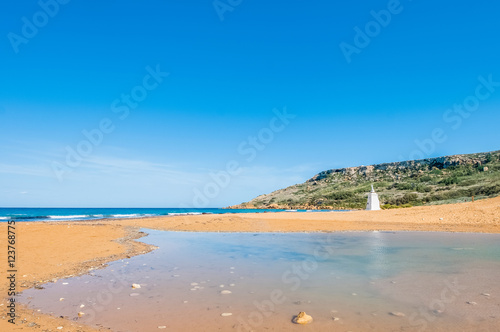 Fototapeta Naklejka Na Ścianę i Meble -  Ramla Beach on the northern side of Gozo, Malta
