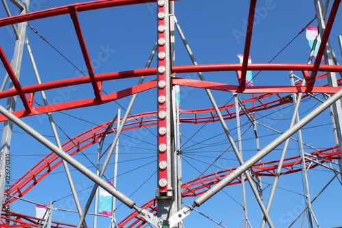 Rail structure of a carnival ride