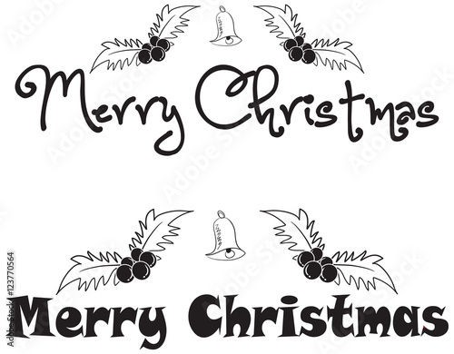 Merry Christmas vector text. Creative graphic message for a happ