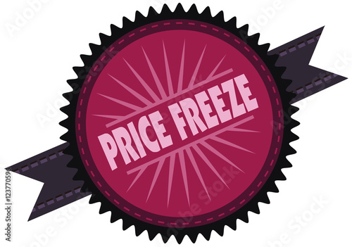 Price Freeze announcement message in vector label illustration.