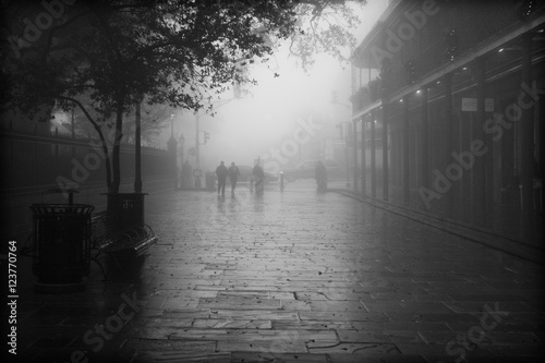 New Orleans in the fog in Black and White
