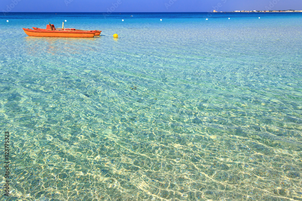 The most beautiful sandy beaches of Apulia:Porto Cesareo marine,Salento coast.ITALY (Lecce).