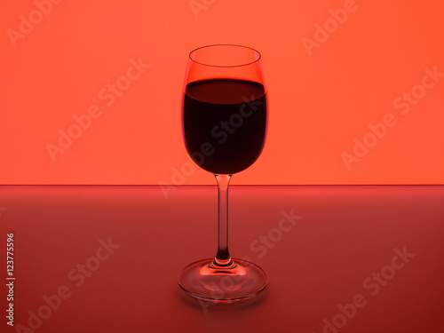 wine in fine crystal glasses on the table