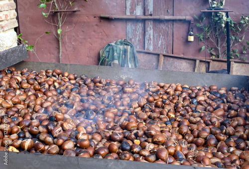 chestnuts cooked on the grill © Georgia K