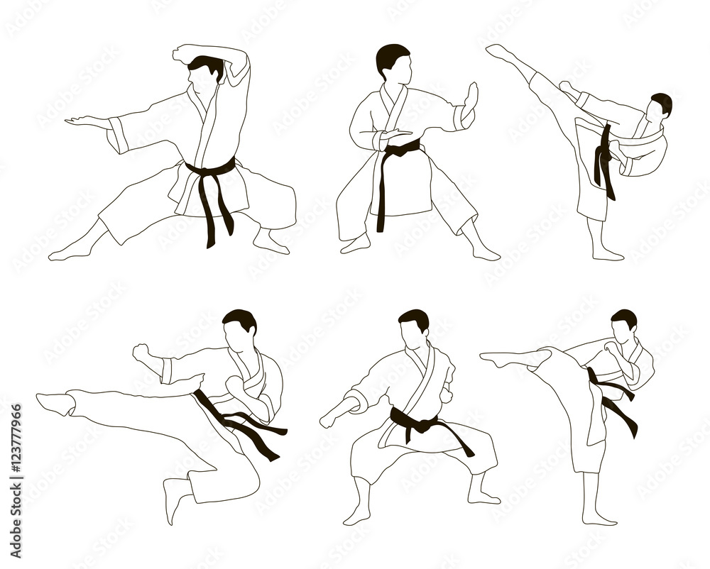 Karate icon set Karate icon set