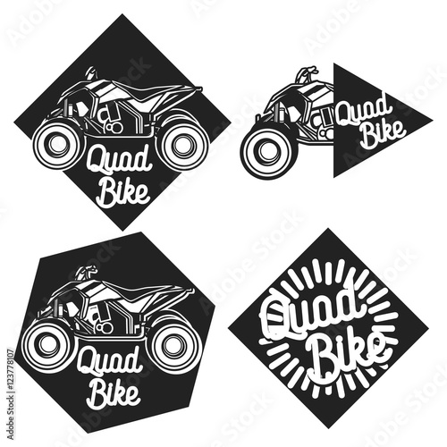 Vintage quad bike emblems