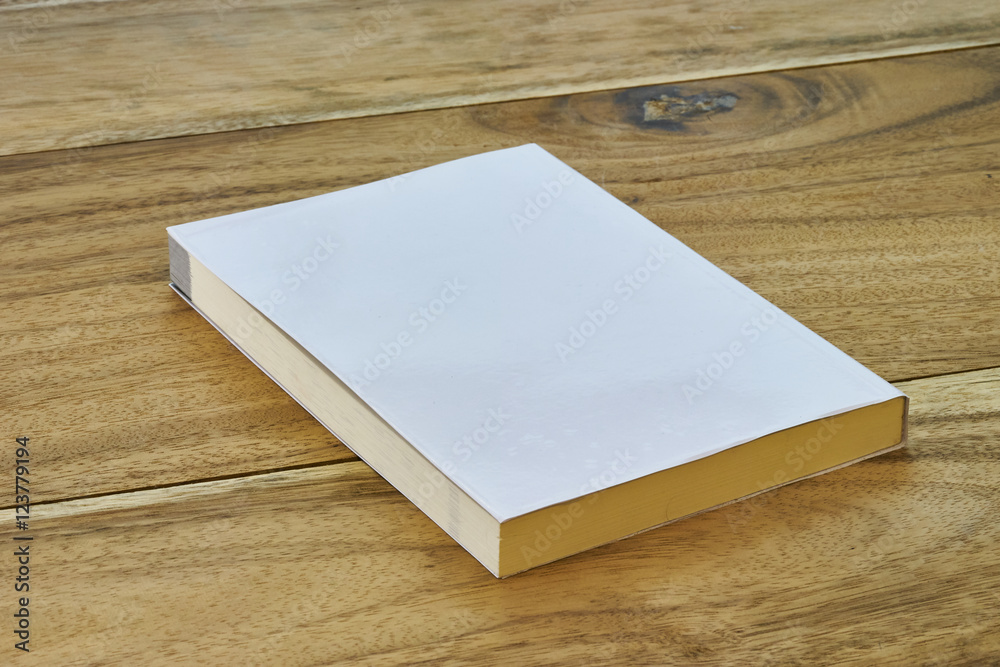 Fototapeta premium white book on wood texture