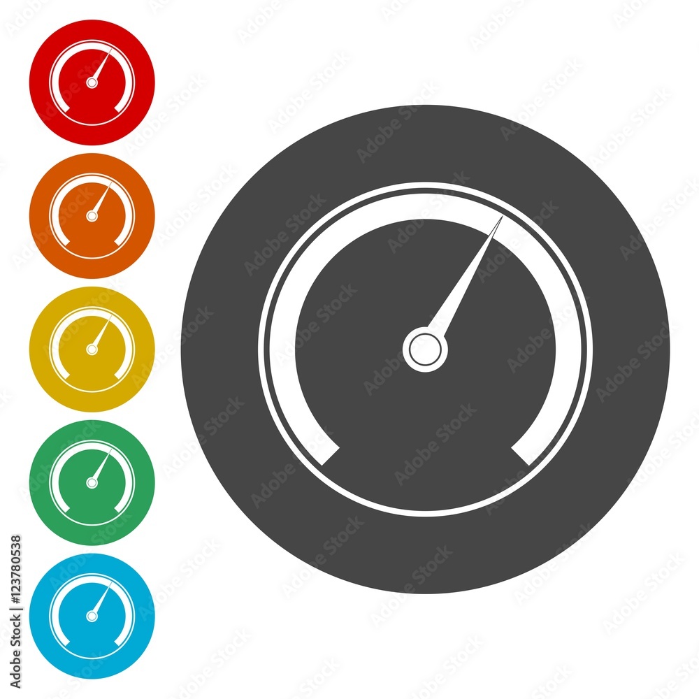 Set of speedometers icons. Vector illustration Set of speedometers icons. Vector illustration