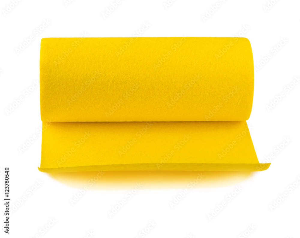 Fototapeta premium New yellow paper towel isolated on white