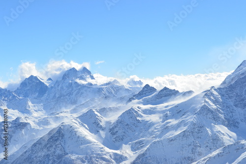 Beautiful view on the mountains. Nice winter mountains landscape.