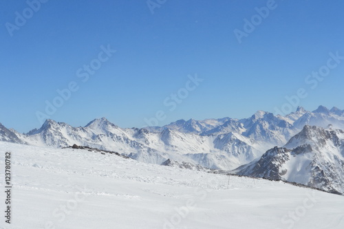 Beautiful view on the mountains. Nice winter mountains landscape.