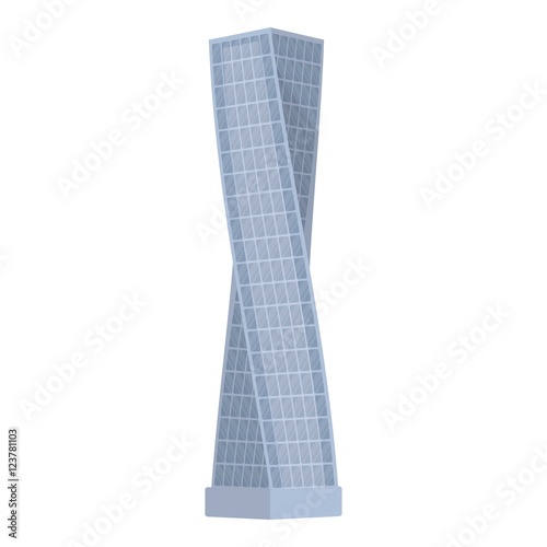 The Shanghai Tower icon in cartoon style isolated on white background. Arab Emirates symbol stock vector illustration.
