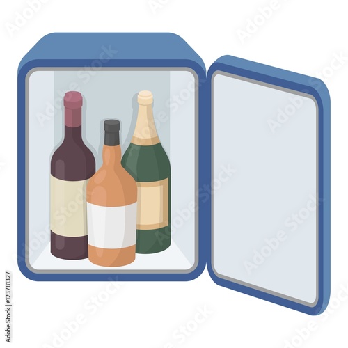 Mini-bar icon in cartoon style isolated on white background. Hotel symbol stock vector illustration.