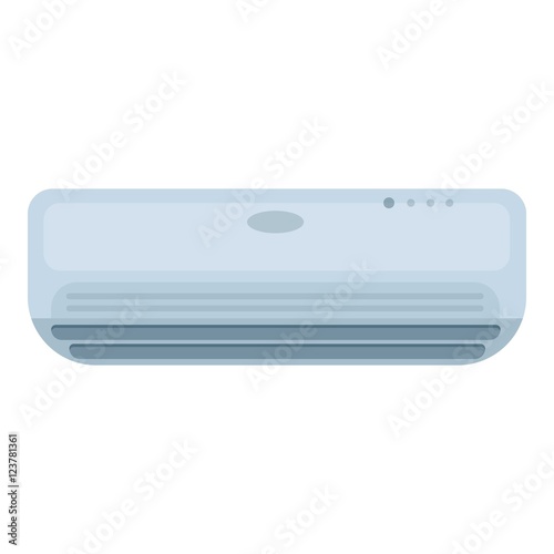 Air conditioner icon in cartoon style isolated on white background. Hotel symbol stock vector illustration.