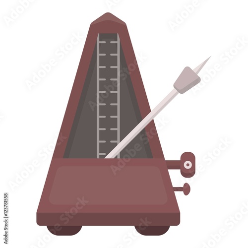 Metronome icon in cartoon style isolated on white background. Musical instruments symbol stock vector illustration