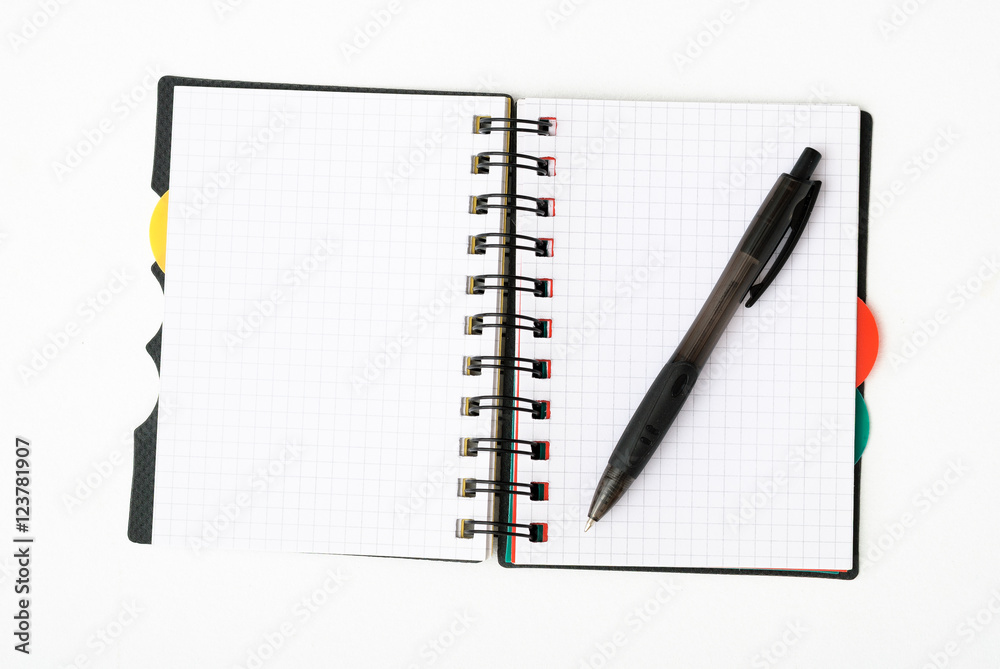 notepad with pen isolated notepad with pen isolated