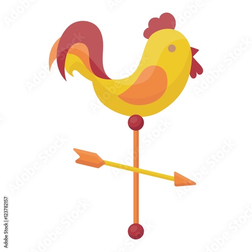Weather vane icon in cartoon style isolated on white background. Weather symbol stock vector illustration.